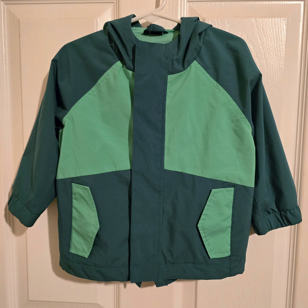Cat &‎ Jack Boys Lightweight Hooded Toddler Jacket Green Size 18 Months